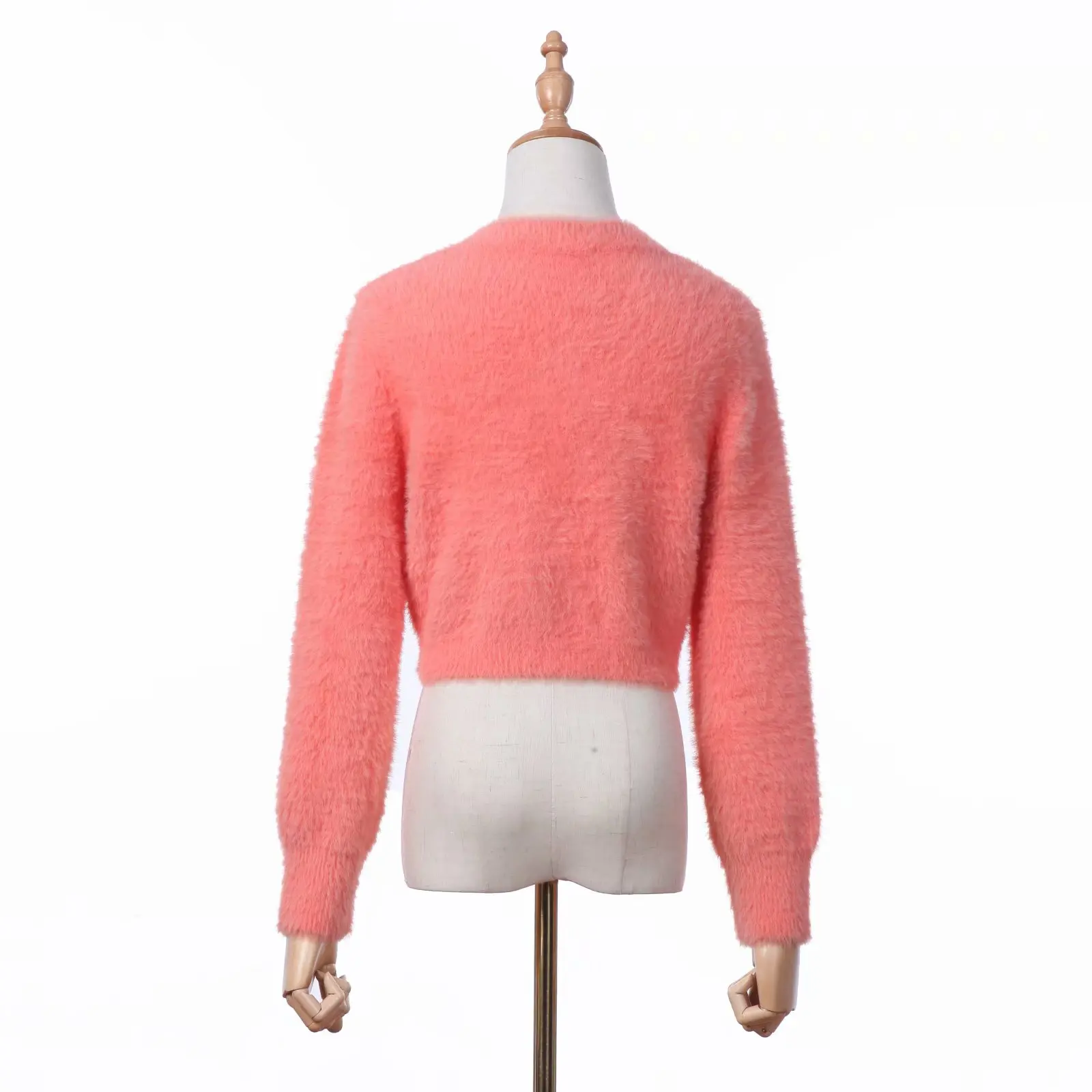 Осенние свитера из мохера, корейский укороченный свитер, вязаный Укороченный кардиган, открытый вязаный свитер на пуговицах, розовый винтажный сексуальный кардиган для женщин