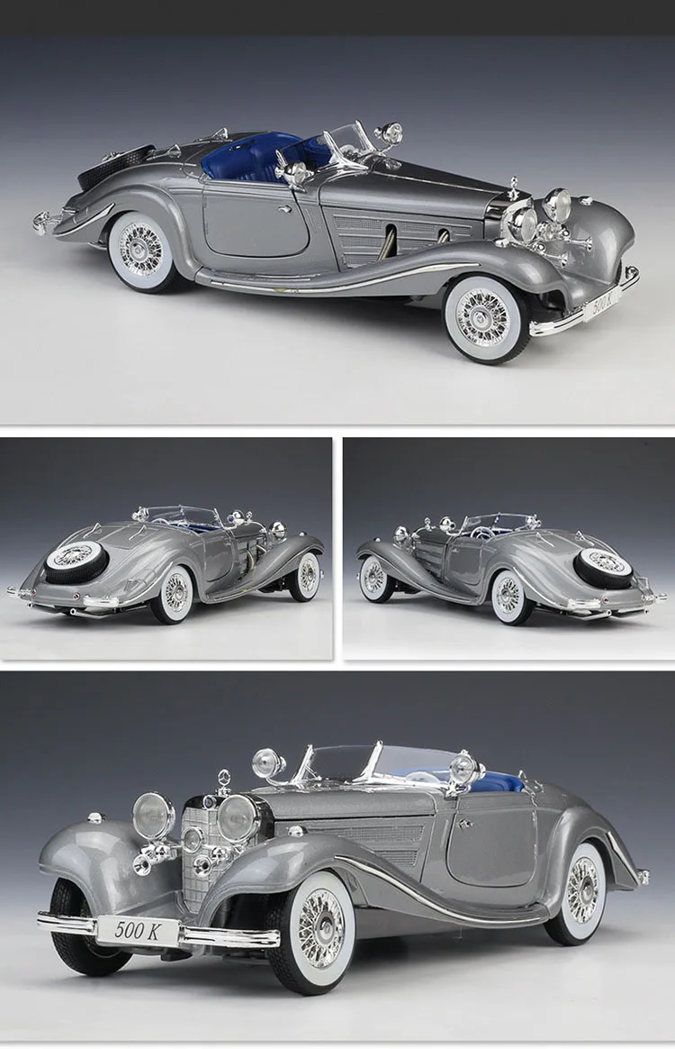 Bburago 1:18 Масштаб Benz 500k литой под давлением сплав Антикварная Модель автомобиля игрушки классическая версия литой металл винтажная Модель автомобиля игрушки