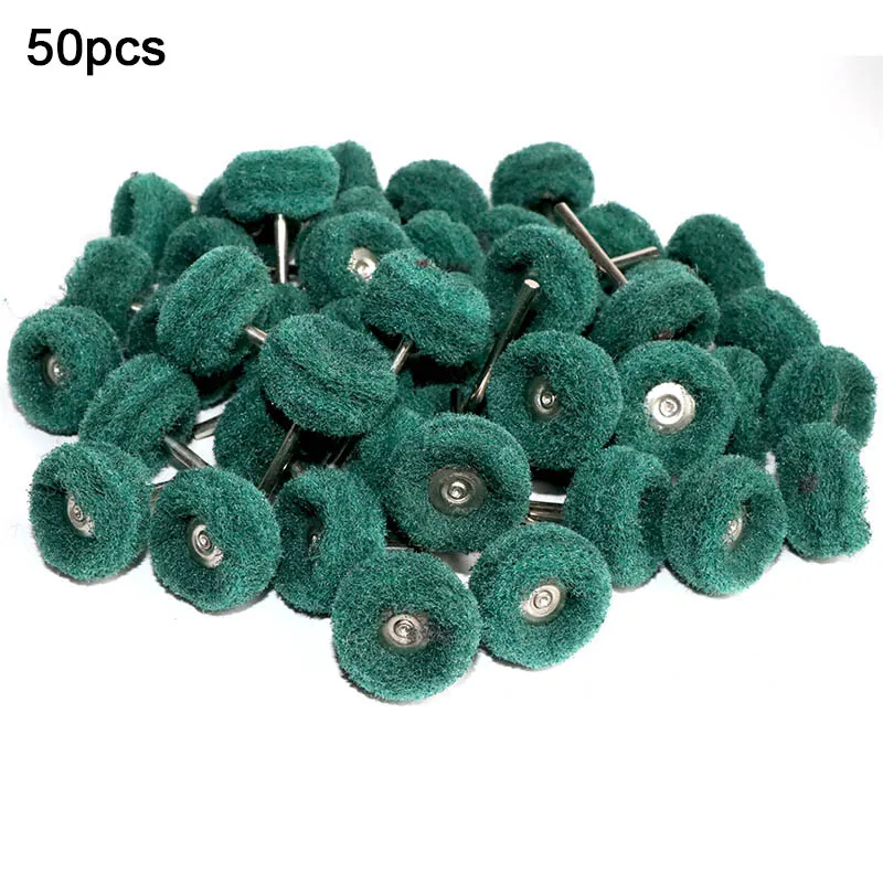 25/50pcs Mini Brush Scouring Pad Abrasive Wheel Nylon Fiber Grinding Sanding Head Buffing Polishing Wheel 1