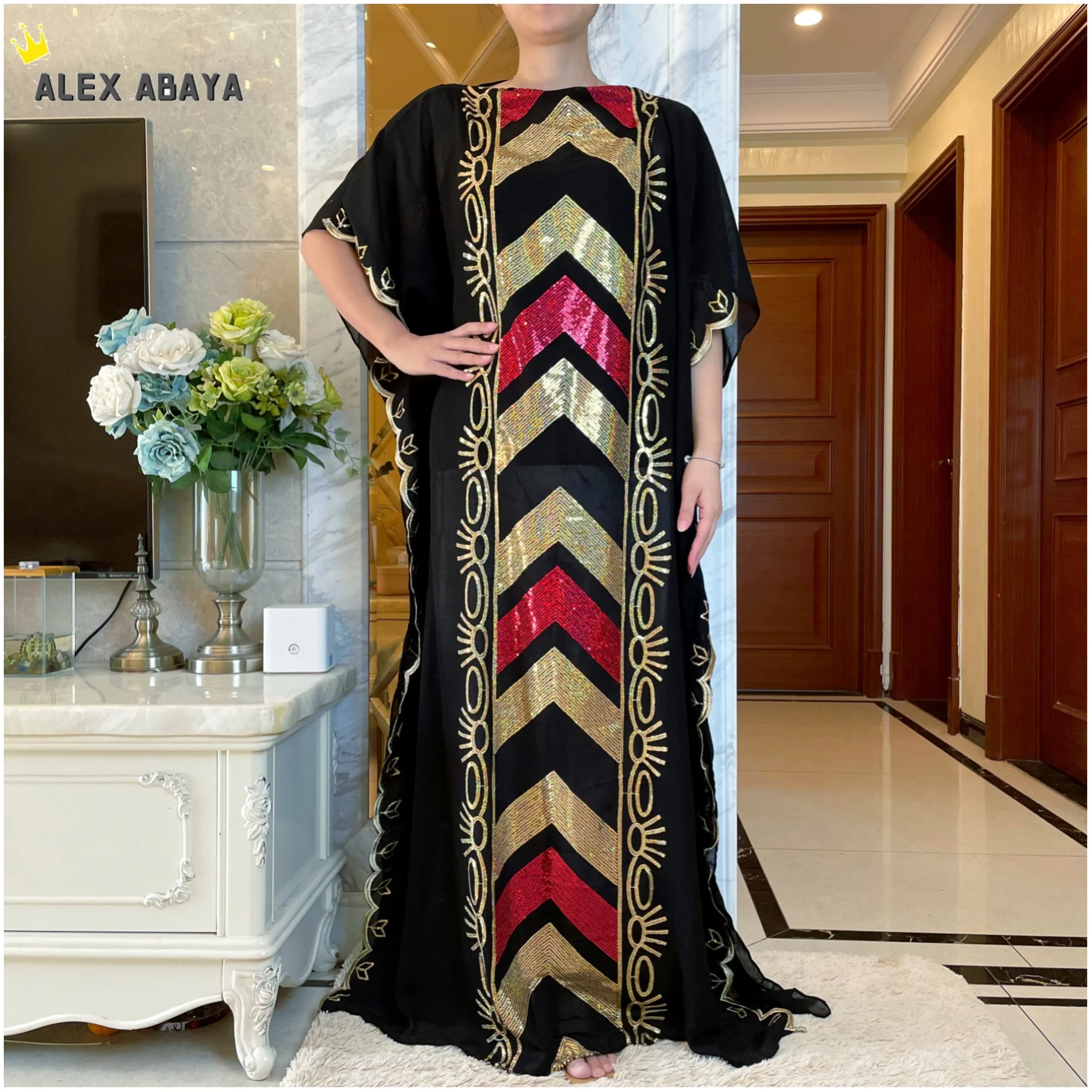 New Arabic Dress Dubai Abaya Muslim Dress For Women Bangladesh Black Sequin Embroidery Dresses Moroccan Kaftan Turkish Pakistan