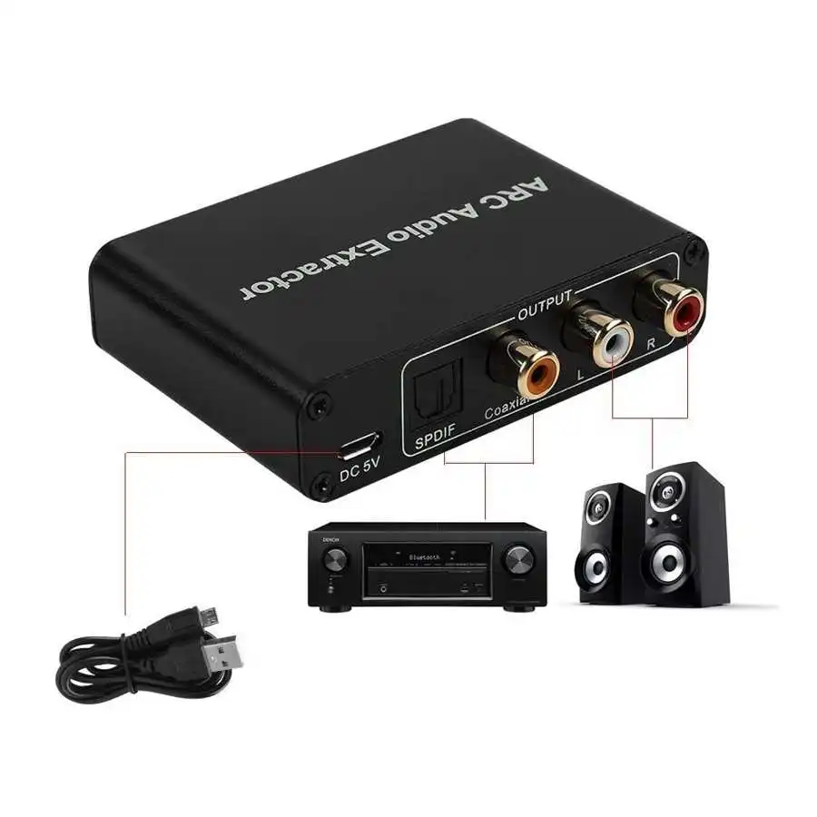 HDMI цифро аналоговый Coaxail ARC аудио экстрактор конвертер адаптер обратного канала
