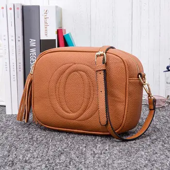 

European American-Style New Style Versitile Fashion Net Red Celebrity Inspired Mini Shoulder Shoulder Tassled Camera women bag