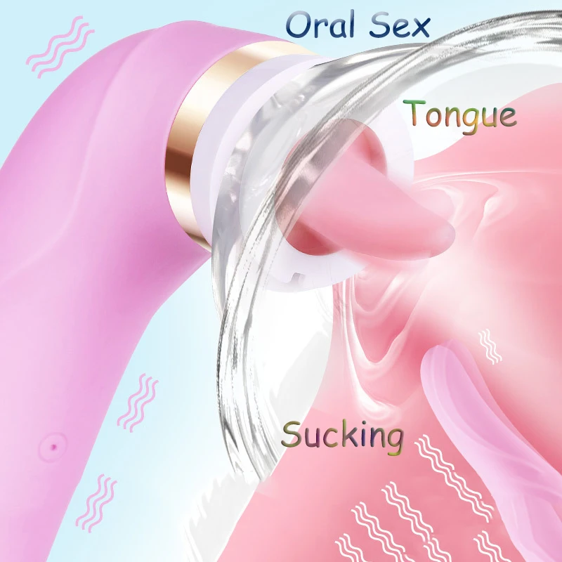 Oral Sex Pussy Sucking Dildo Vibrator Tongue Licking Clitoris Stimulator Nipple Sucking Vibrator Sex Toys for Woman Masturbate 1
