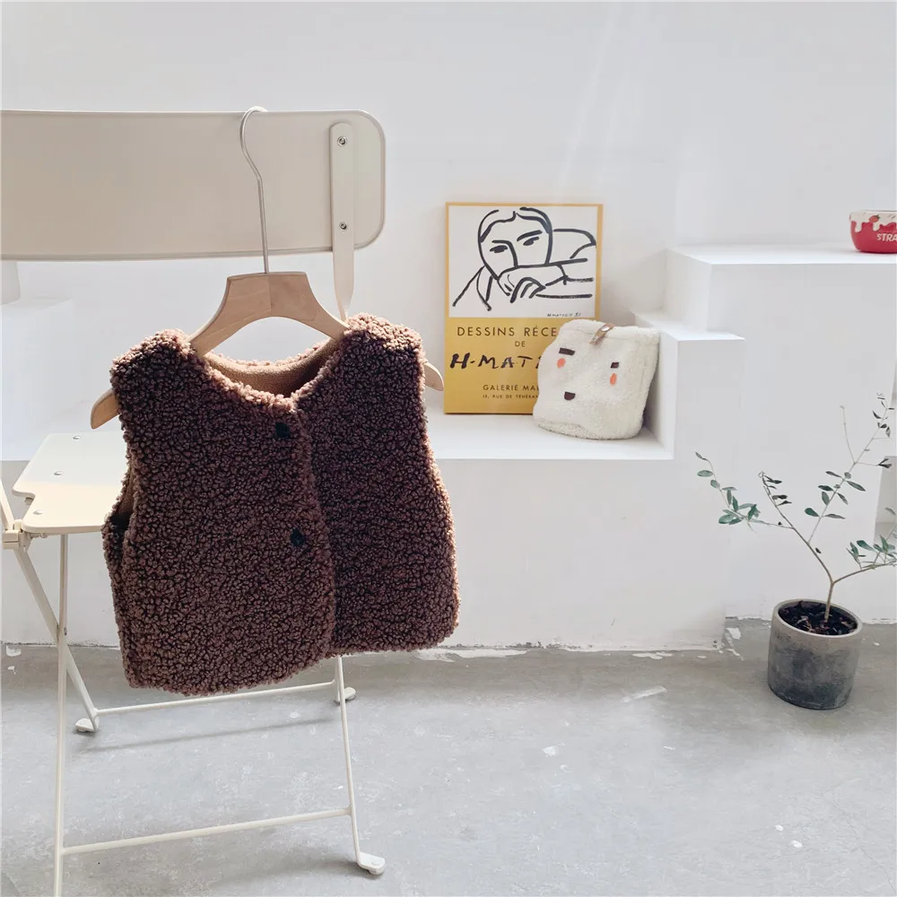 Honey Angle/корейские детские жилеты для девочек и мальчиков; Толстый жилет без рукавов для малышей; зимняя верхняя одежда для маленьких девочек; модная куртка