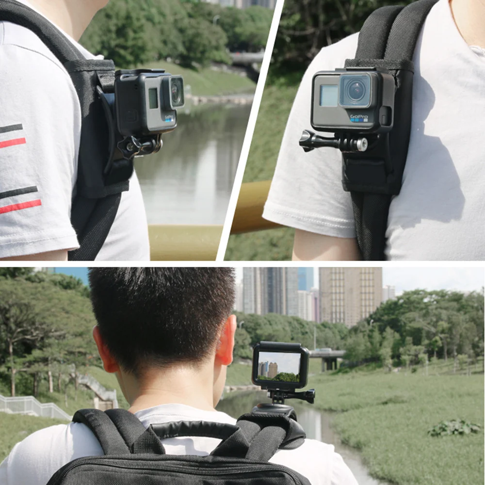 Спортивная камера рюкзак клип крепление 360 градусов поворотный для Xiaomi Yi Для Gopro Hero7 6 5 4 Экшн камеры s Аксессуары