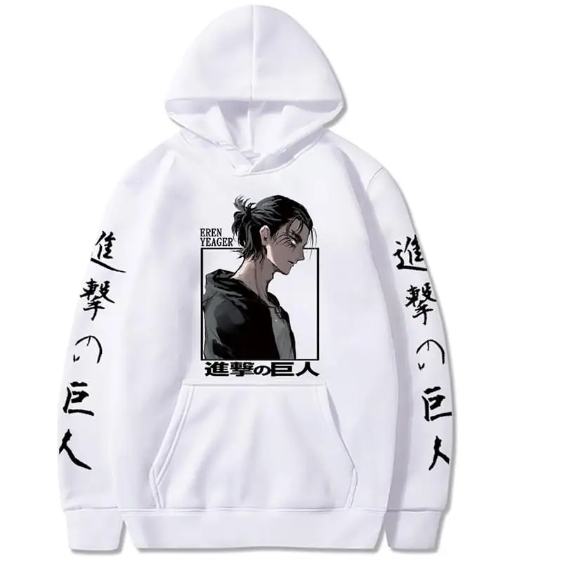 Attack on Titan Eren Yeager Anime Hoodie Men Women Streetwear Hip Hop Unisex Sweatshirt Harajuku Oversized Hoody Tops