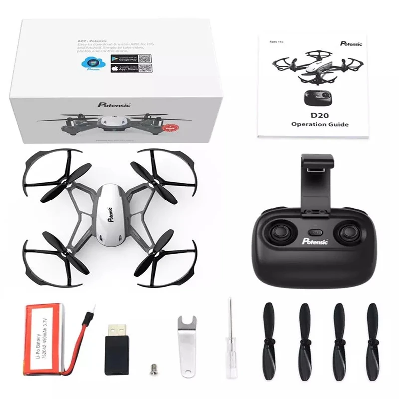 Drone Potensic D20 Профессиональный радиоуправляемый Дрон wifi камера Дрон складной Квадрокоптер Безголовый один ключ возврат дроны - Цвет: Drone
