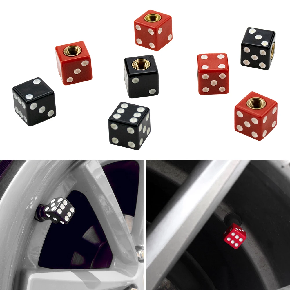 

4Pcs Car Tyre Valve Dustproof Caps Dome Shape Dust Valve Black Bike Tyre Plastic Caps Drop Shipping Car Accessories Auto Parts