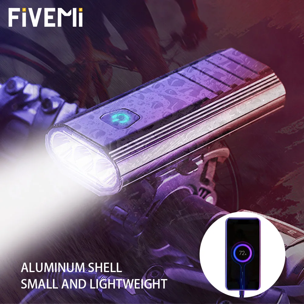 

Bicycle Headlights 3T6 Front Cycling Lights LED 5200mAh as Power Bank USB Chargeable IPX6 Waterproof Bicycle Lights Flashlight