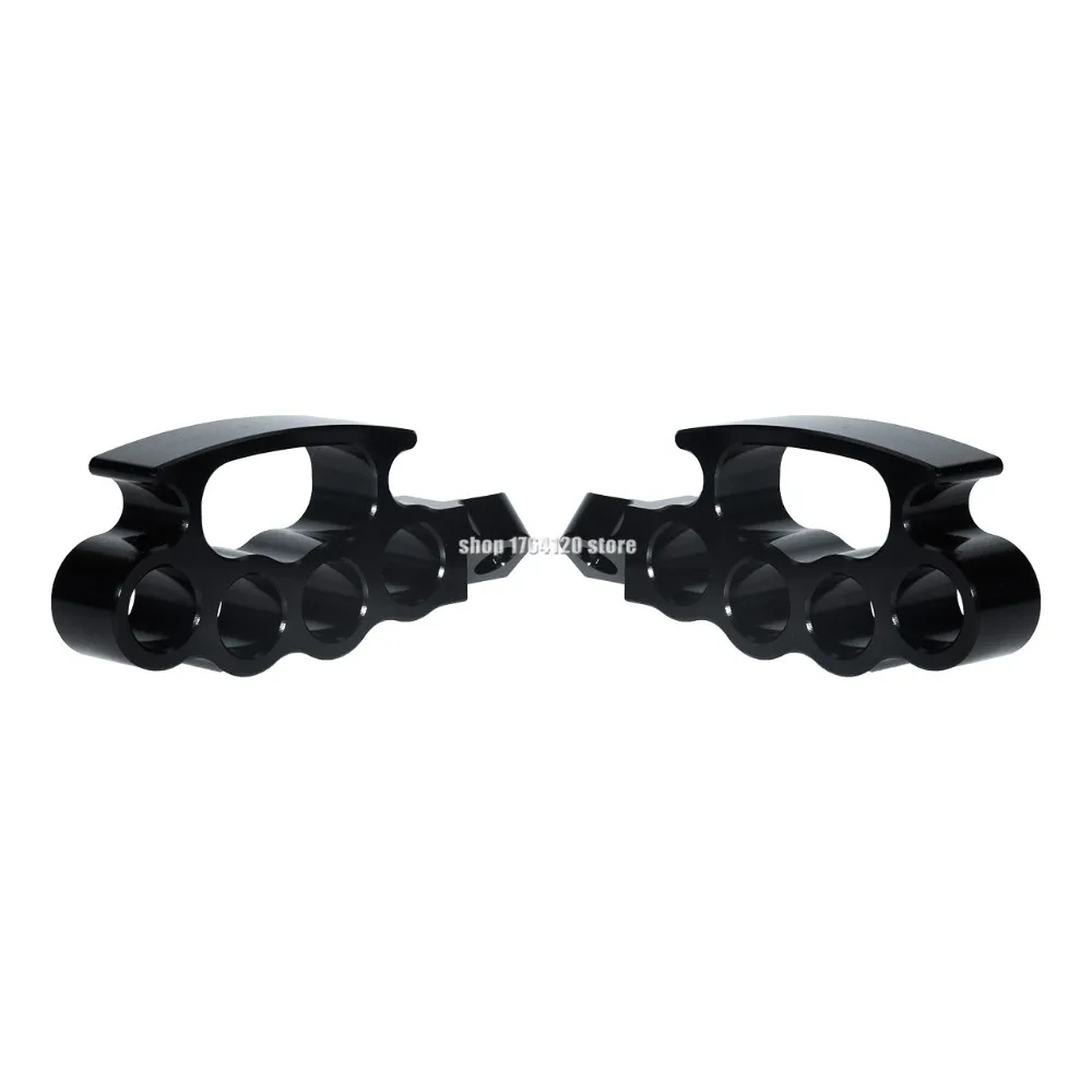 Motorcycle Flying Knuckle Footpegs Footrests Billet Black Aluminum For Harley V-Rod Sportster 883 XL Dyna Softail Custom