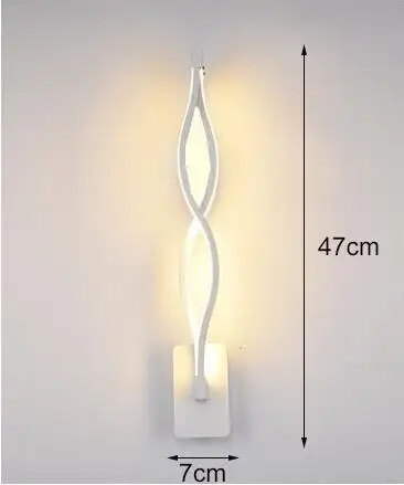 White body Современный светодиодный настенный светильник AC85V-265V, лампада, спальня, настенный светильник, светодиодный светильник, черный и белый цвета - Цвет абажура: White body