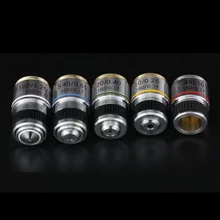 Микроскоп 185 ахроматизм трехмерный объектив прецизионный медный сердечник Профессиональный 4X 10x 20x 40x 60x 100x