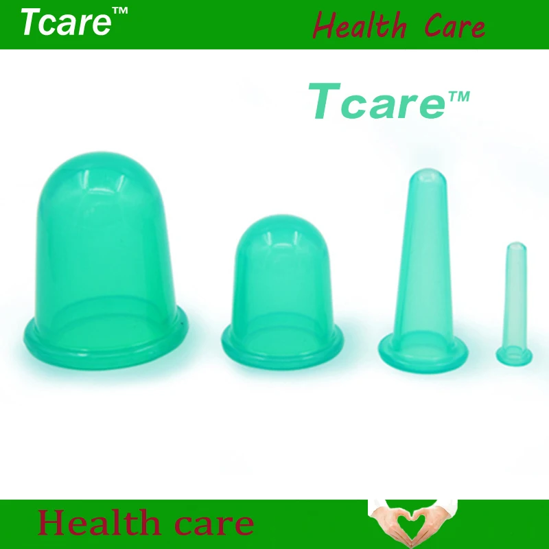 Tcare 4Pcs/Set Body Beauty Silicone Vacuum Cupping