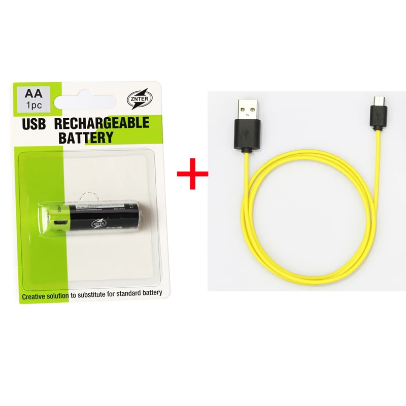 battery with cable ZNTER 1 шт AAA перезаряжаемая литиевая батарея 1,5 V 400mAh с микро usb зарядным кабелем для радиоуправляемого дрона камеры - Цвет: battery with cable