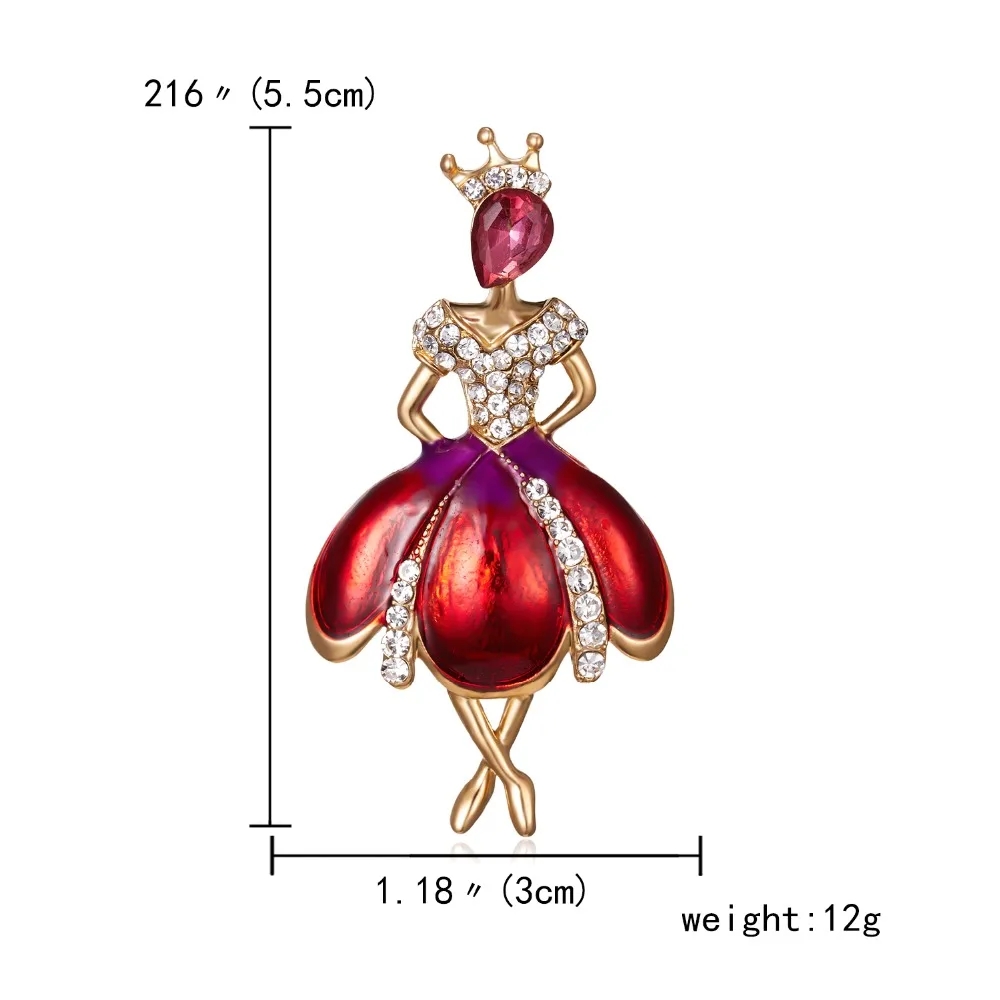 Прямая с фабрики эмаль балетные танцы девушка блестящие, хрустальные стразы броши для женщин модные броши аксессуары оптом