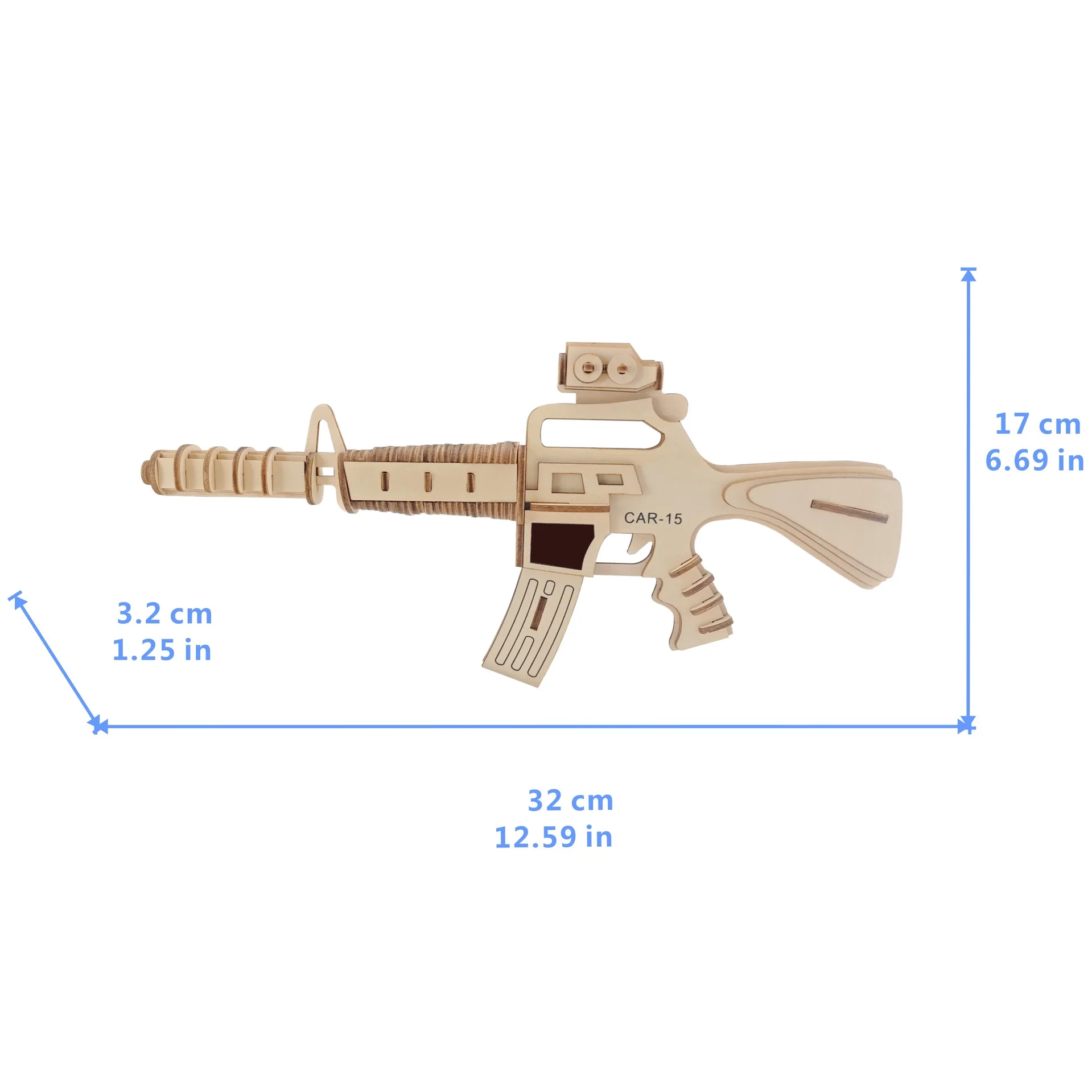 Carbine 15 DIY 3D деревянная головоломка по дереву сборочный Набор для резки деревянных игрушек для рождественского подарка 3192