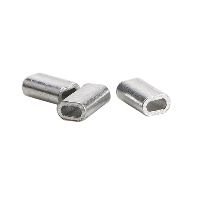 50-pieces rybaření aluminium rukávy 0.8mm-3.4mm oválné rybaření linky překážka rukávy krimpování trubice rybaření konektor