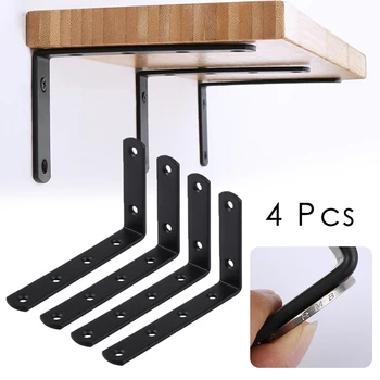 

4pcs/set L Shape Iron Heavy Duty Scaffold Board Brackets for Wall Shelf Display Floating Boards Home Storage Angle Rack 3 Type