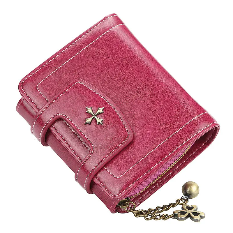 New Vintage Hasp Long Purse Ladies Wallet Women Luxury Brand Retro Zipper Leather Purses Female Wallets Woman Card Holder - Цвет: S HotPink