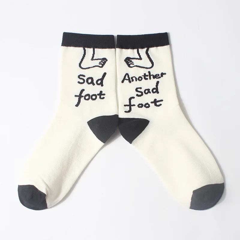 1 пара мужские хлопковые носки с круглым вырезом модные креативные забавные носки унисекс с рисунками из мультфильмов в японском стиле женские носки средней длины - Цвет: 1