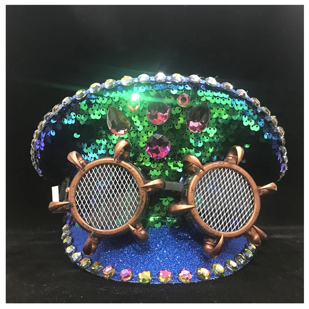 Стимпанк 2019 модная мужская женская зеленая полицейская шапка с металлическим