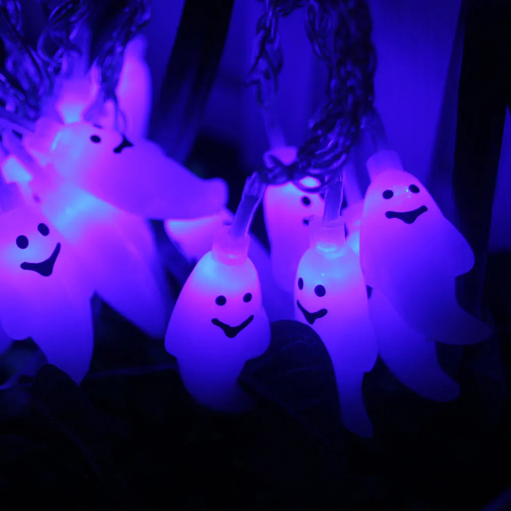 5m40LEDHalloween Ghost гирлянды на батарейках огни с дистанционным управлением рождественские наружные огни