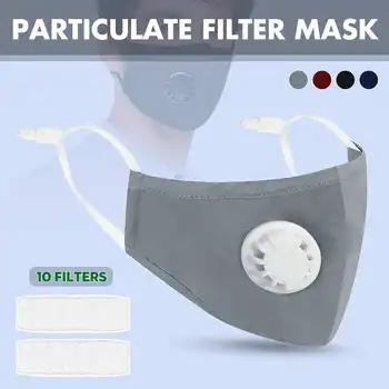 

Washable PM2.5 Face Masks Particulate Respirator Anti-Dust pollen Respirator Mask 10pcs Air Filter Pad Mask with Breathing Valve