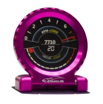 I-Round измерительное устройство с ЖК-экраном с прямой вилкой OBD lcd Секундомер Многофункциональный RPM температура воды турбо для BMW - Цвет: Pink