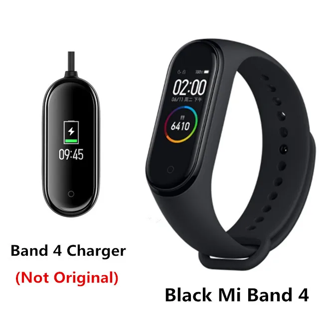 Xiaomi mi Band 4, умный браслет 3, Bluetooth 5,0, браслет для фитнеса, Traker AMOLED, цветной сенсорный экран, mi Band 4, спортивный, Smartband 4 - Цвет: Black add charger