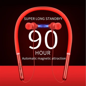 

Magnetic Bass Wireless Bluetooth In-Ear Earbuds Sport IPX6 Waterproof Earphones with Mic for iPhone Q30 HD Neckband Headset