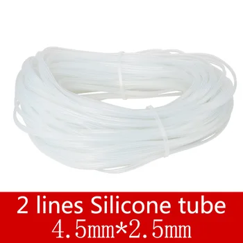 

10M/lot Soft 4.5x2.5mm Double Rows Clear Silicone Tube Hose Pipe