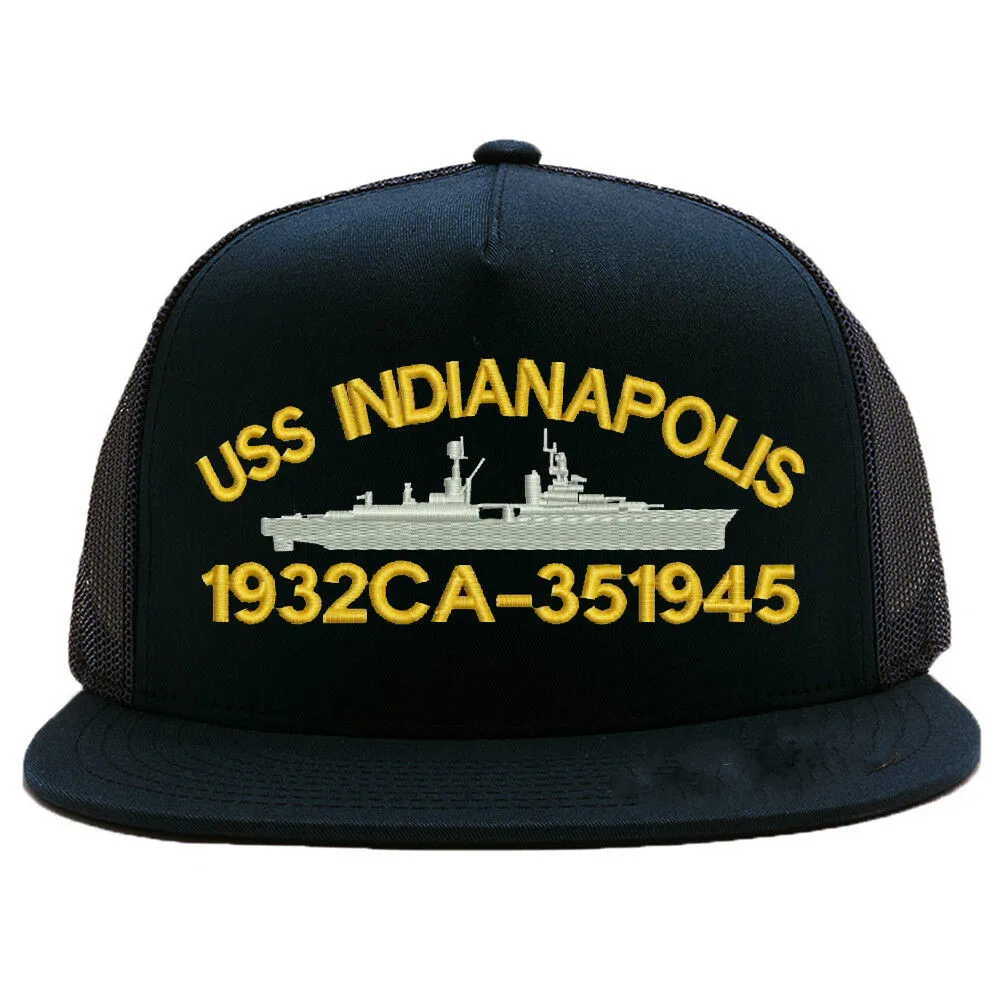 Сетчатая Кепка-тракер застежкой бесбольная Кепка печать USS INDIANAPOLIS 1932 CA-35 1945