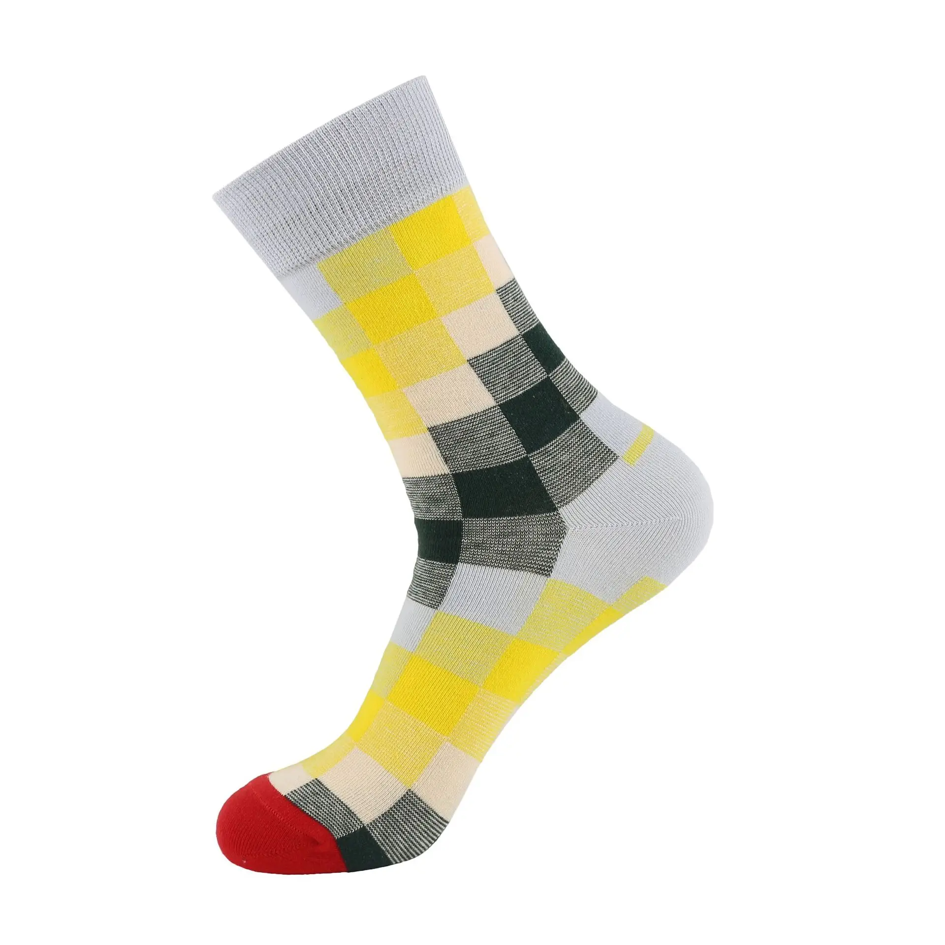 Women's socks combed cotton checkered pattern fashion tube happy men and women socks novelty skateboard crew casual crazy socks - Цвет: 15