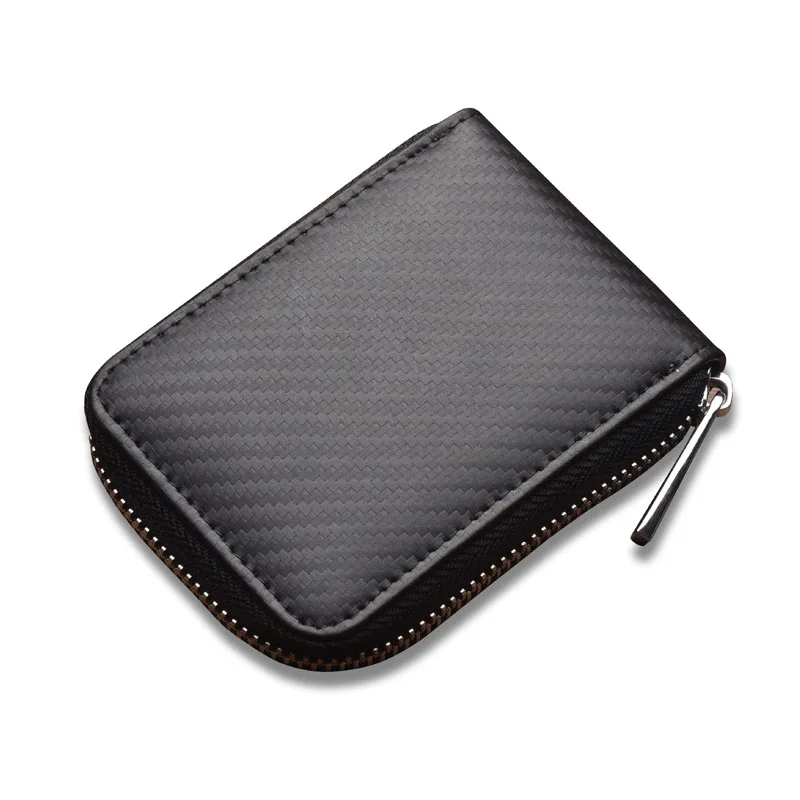 RFID Genuine Leather Men Wallet Multifunction Organ Short Zipper Coin Purse Multi-card Position Card Holder Male Clutch Bag
