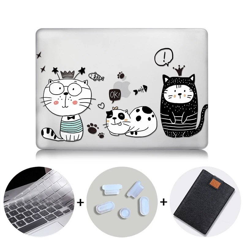 MTT ноутбук рукав для Macbook Air 11 13 Pro retina 12 13 15 16 дюймов Чехол с сенсорной панелью милый мультфильм кристалл чехол для ноутбука сумка - Цвет: MB06