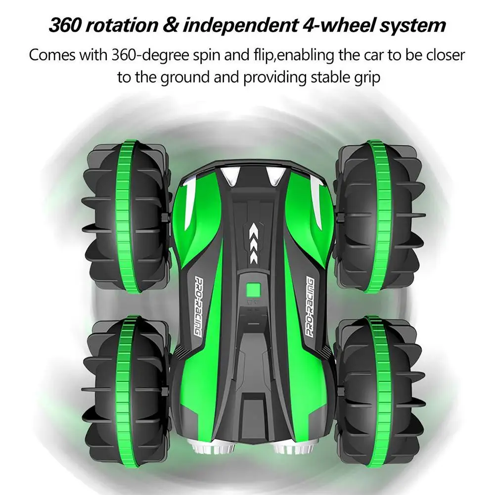 Kuulee 1:16 Дистанционное Управление Автомобиль Лодка Грузовик 4WD 6CH 2,4 ГГц фонтан воды Земли 2-в-1 Водонепроницаемый трюк 360 Вращающаяся электрическая игрушка на радиоуправлении автомобиля