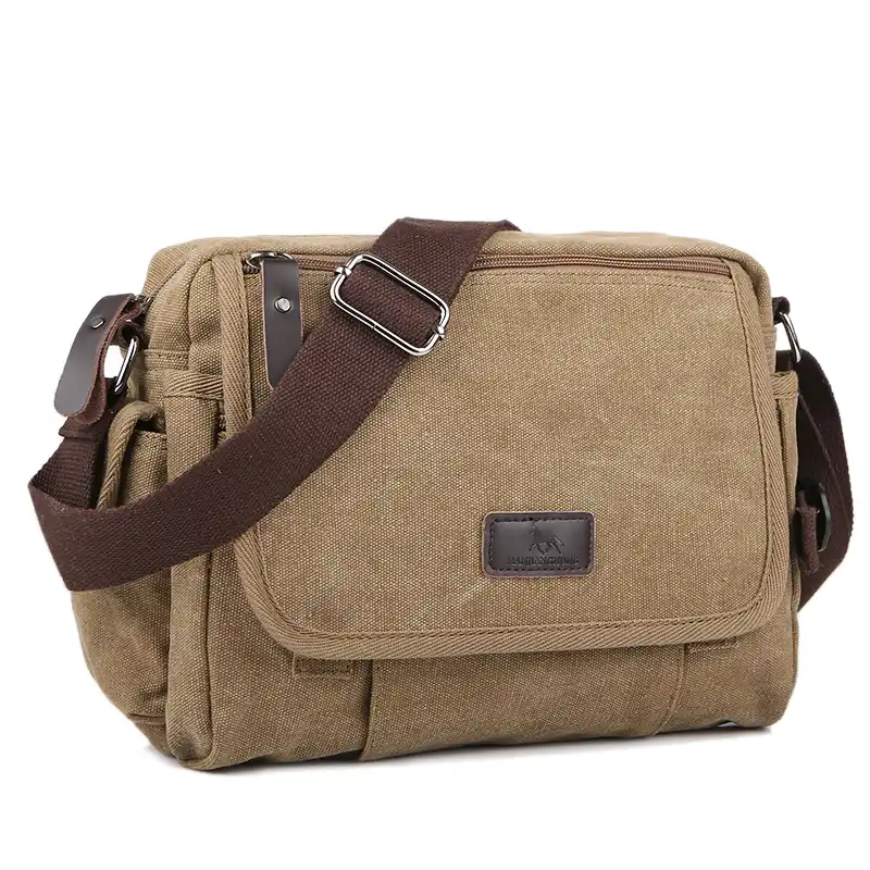 mens canvas shoulder sling bag
