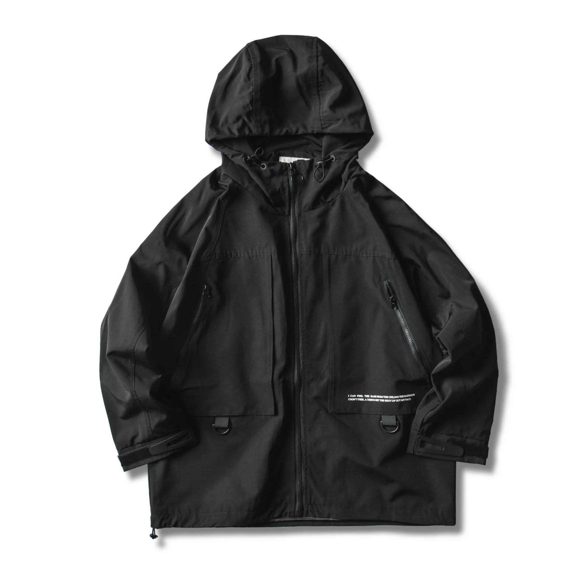 

City Where the Product Origional Japanese-style Autumn New Style Solid Color Hooded Zipper Irregular Pocket Jacket