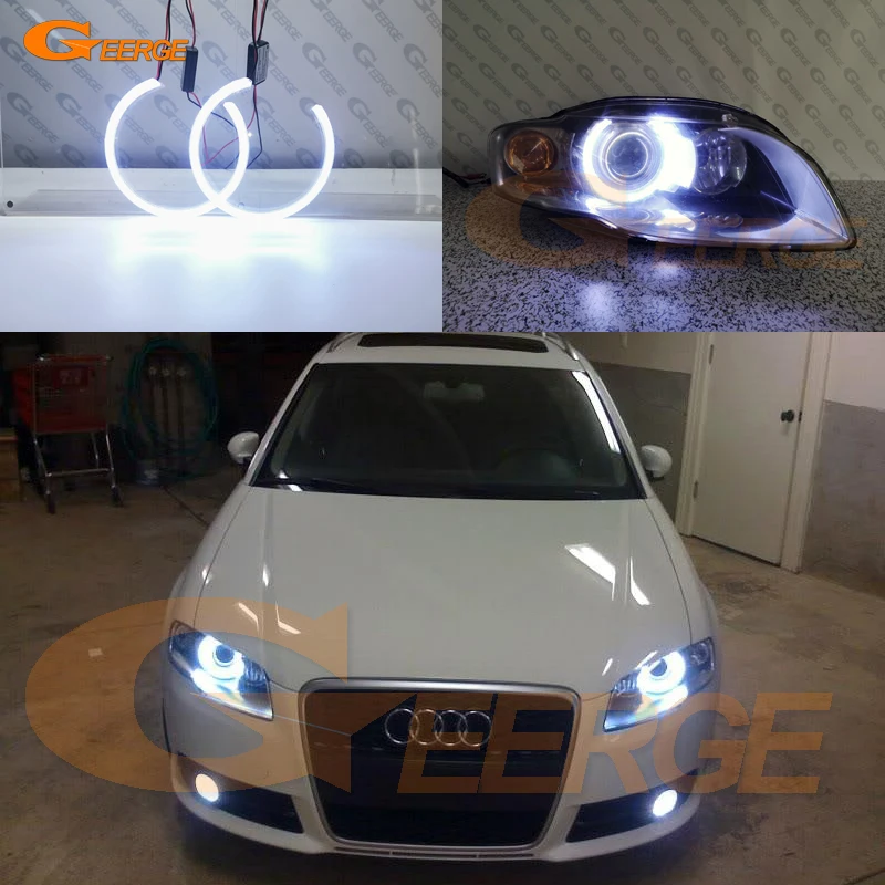 Отличный ультра яркий COB комплект светодиодов глаза ангела halo Кольцо для Audi A4 S4 RS4