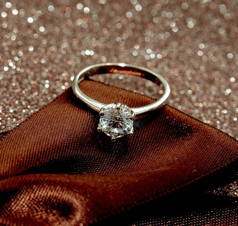 YANHUI с сертификатом 1ct Solitaire Обручальное кольцо 925 пробы серебряные кольца для женщин Юбилей обручальные кольца R03