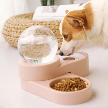 

Pet Supplies Bubble Water Dispenser Siphon Automatic Water Refilling Feeder Dual Purpose Detachable Dog Food Cat Food Bowl