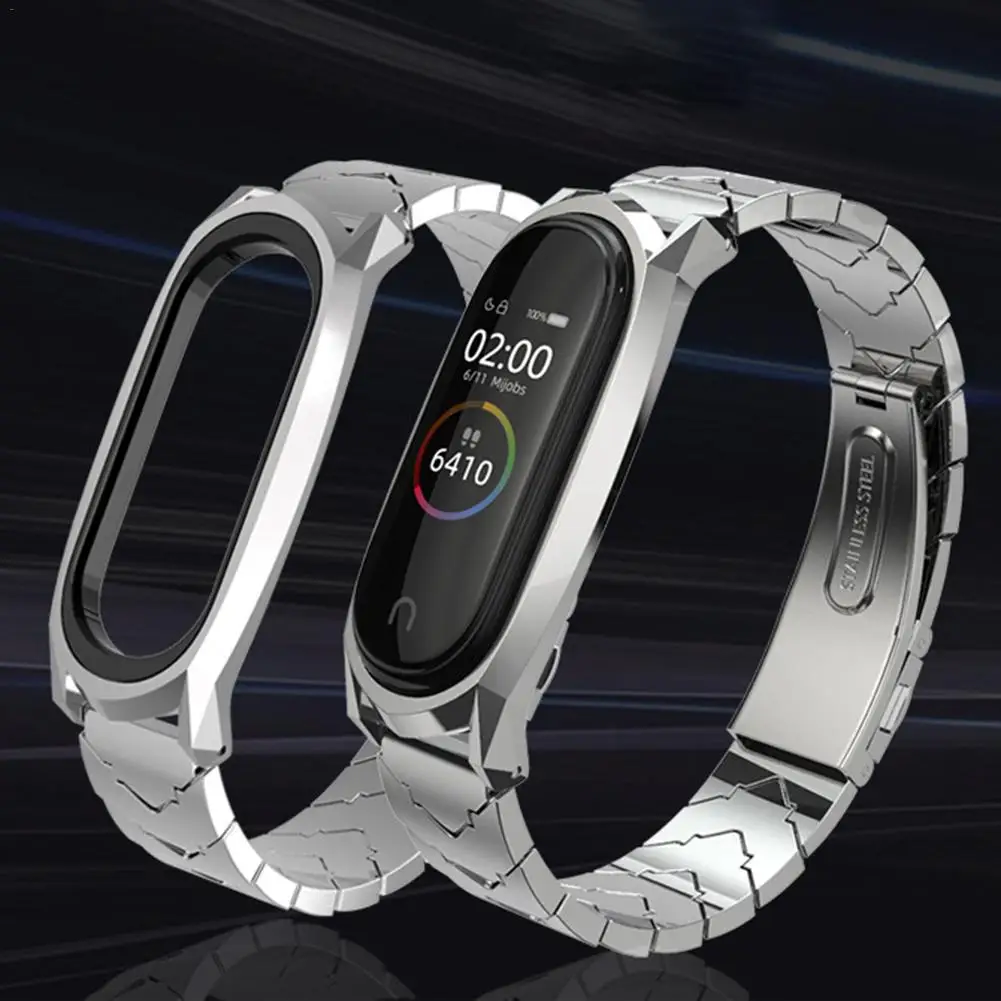 Для Mi Band 3 4 металлический ремешок из нержавеющей стали ремешок роскошный браслет для Miband3 World nfc-браслет
