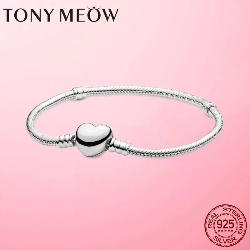 

Heart Clasp Women Bracelet 925 Sterling Silver Heart Clasp Snake Chain Charm Bracelet For Women Sterling Silver Jewelry Making