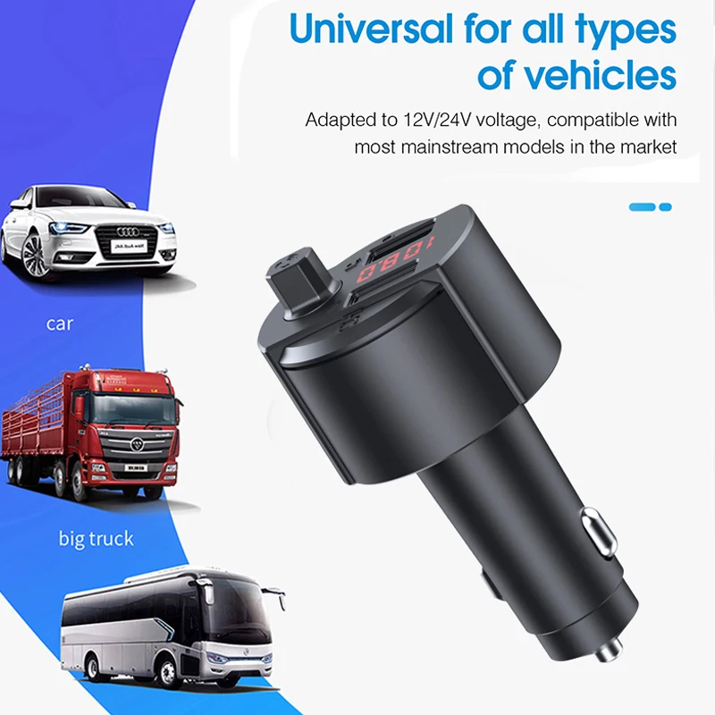 Автомобильный комплект громкой связи Bluetooth fm-передатчик Автомобильный mp3 плеер Поддержка Hands Free TF карта U диск 3.1A быстрое двойное USB зарядное устройство
