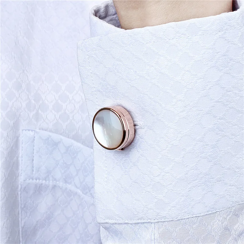 HAWSON Rose Gold Color Button Cover Mother Pearl Cover Button for Mens Clothing Accessory