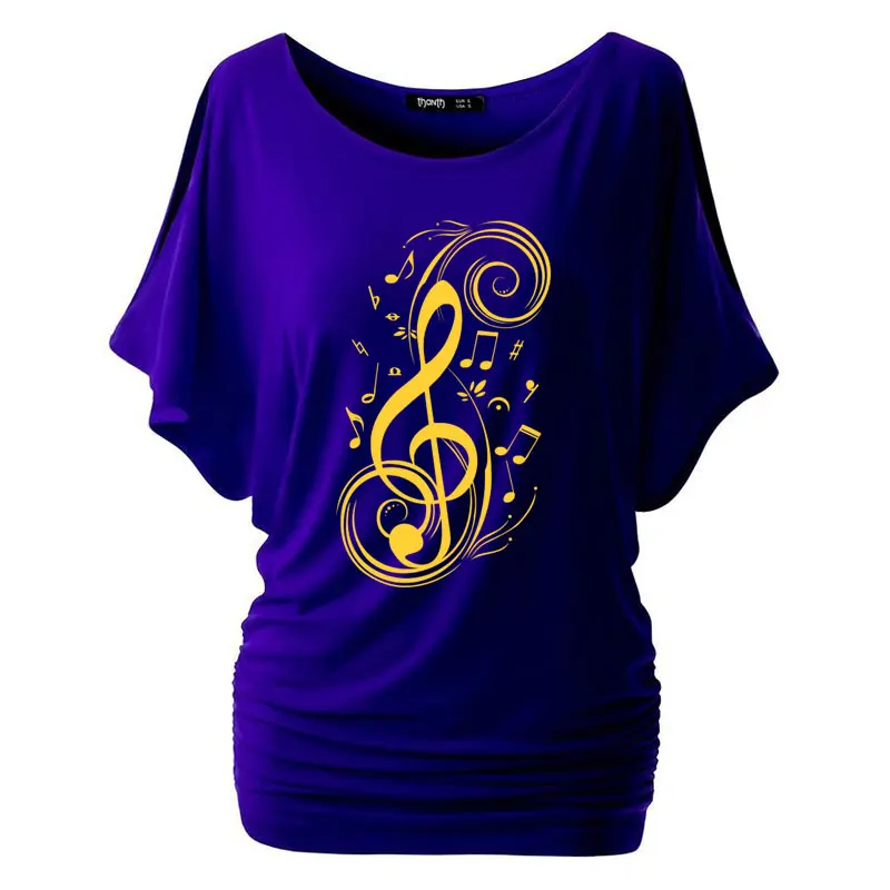 

2019 New Summer Musical Note T-Shirt women Music shirt women Batwing Sleeve cotton grunge casual shirt aesthetic quote tees
