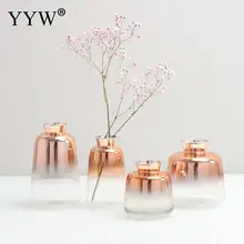 Стеклянная ваза для украшения дома, цветочные вазы для растений, полупрозрачная ваза, настольный горшок для растений, домашний декор, вазы для дома