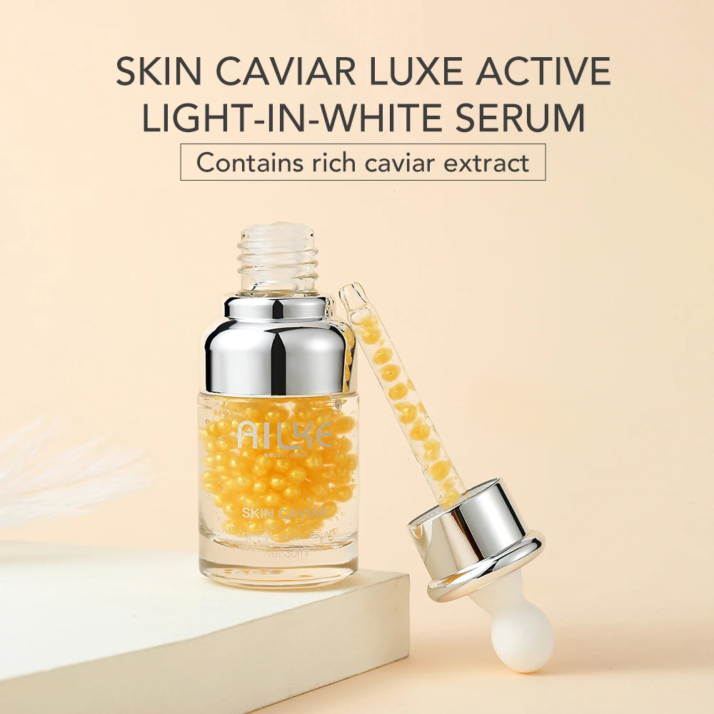 AILKE Caviar Brightening Face Serum, Anti-Wrinkles, Fine Lines, Dry Lines, Moisturizing, Whitening Essence For All Skin Types