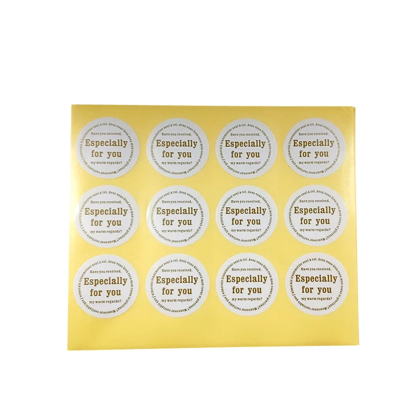 

120pcs/lot vintage White Bottom 'Especially For You' pattern Adhesive Seal Stickers DIY Product Package Decoration Sealing Label