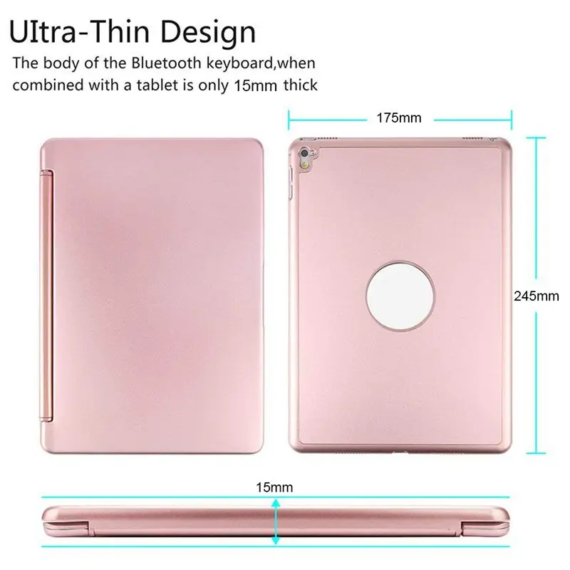 Keyboard Case for iPad 9.7 inch /,iPad Air Hard Shell Case with 7 Colors Back-lit Wireless Bluetooth Keyboard Cover for